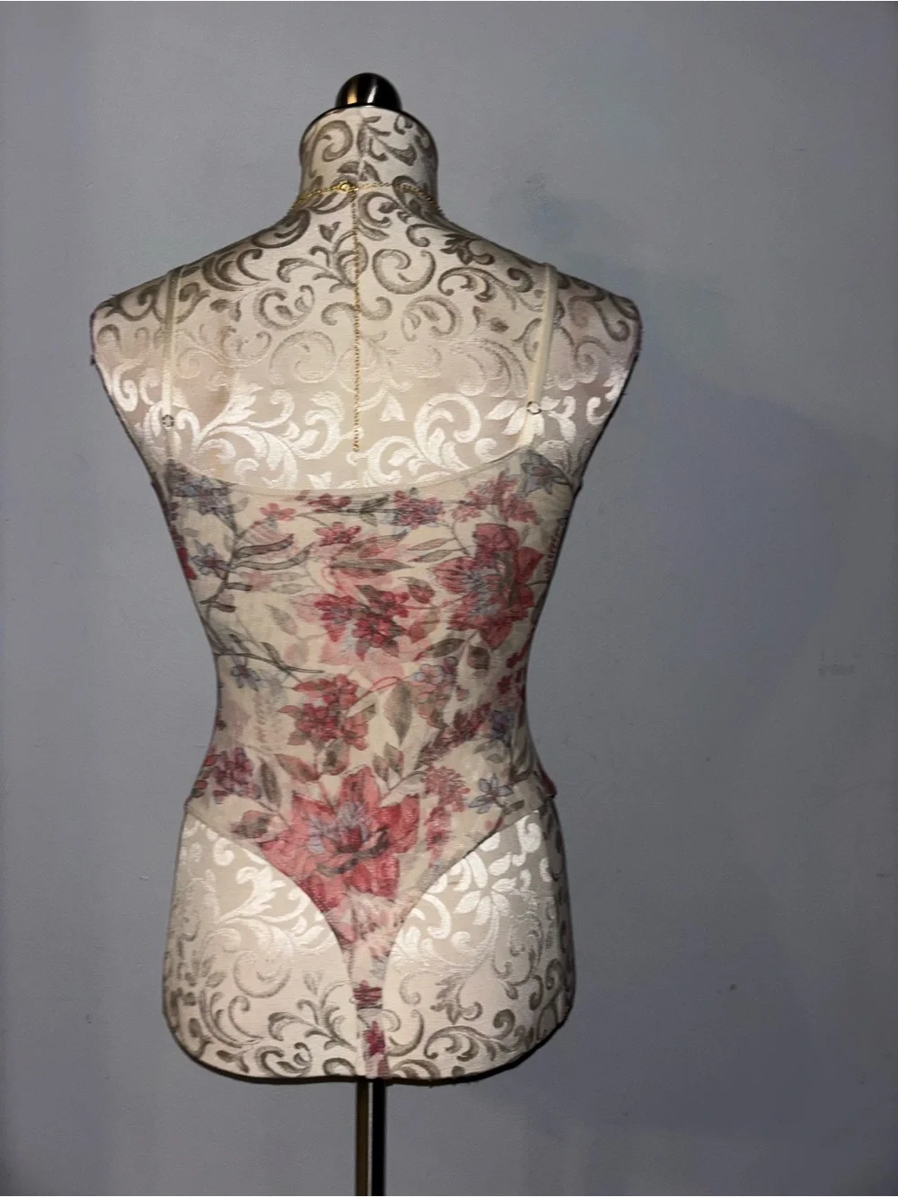 Free PeopleFloral Lace Bodysuit Corset in Cream Size Small